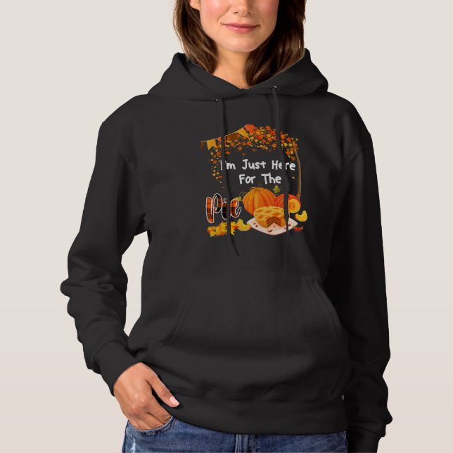 Sudadera I'm Just Here For The Pie Thanksgiving Plaid Pumpk (Anverso)