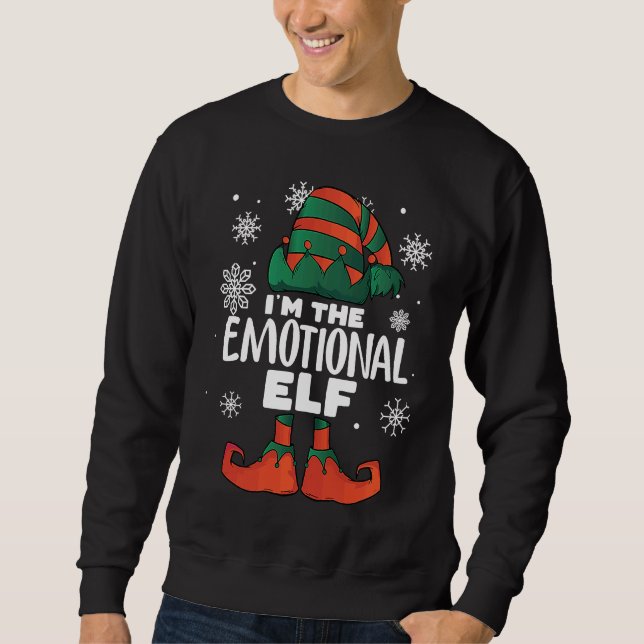 Sudadera I'm The Emotional Elf Christmas  Elves Family  Emo (Anverso)