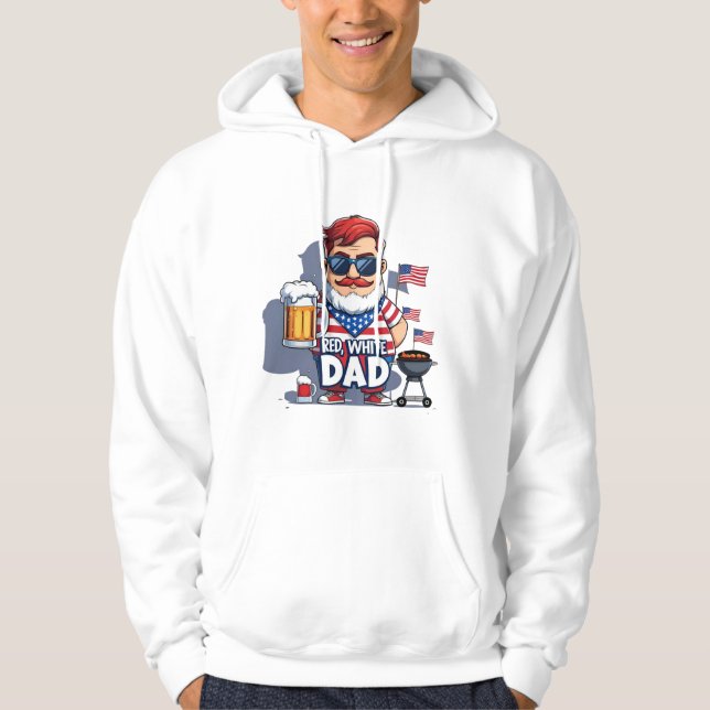 Sudadera Imagen de camiseta de historieta de papá blanco ro (Anverso)