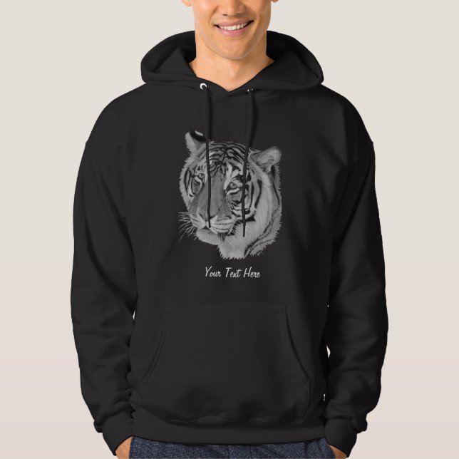 Sudadera imagen original del gato grande del tigre blanco y (Anverso)