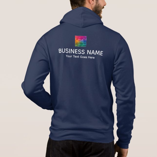 Sudadera Impresión a doble cara Añadir logotipo azul de la  (Reverso)