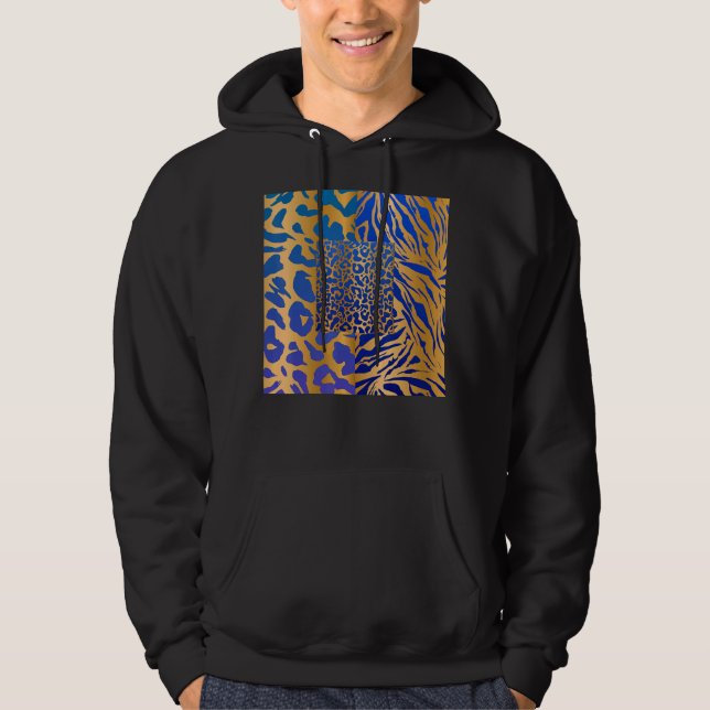 Sudadera Impresión de azahar animal con guepardo de cebra (Anverso)