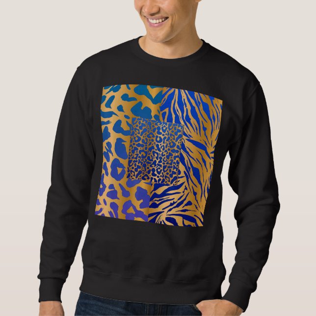 Sudadera Impresión de azahar animal con guepardo de cebra (Anverso)