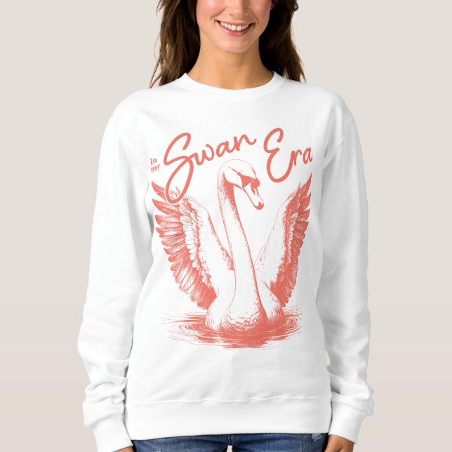 Sudadera Impresión de coral de la era de Swan de moda (Anverso)