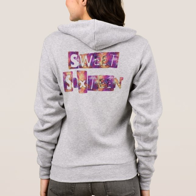Sudadera Impresión de dulces dieciséis artes (Reverso)