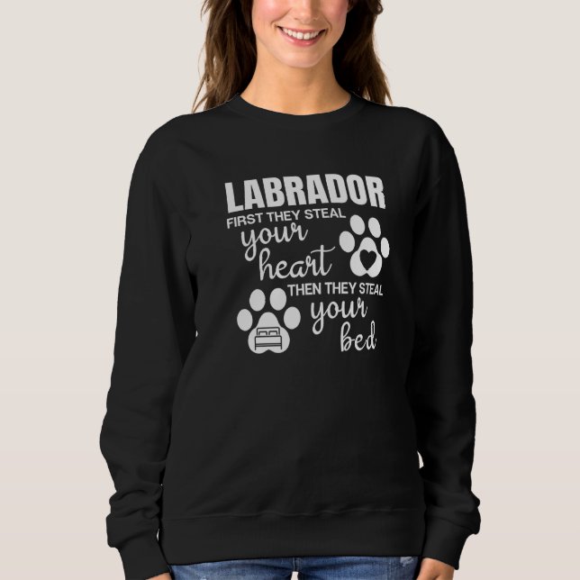 Sudadera Impresión de hojas de perro de Cita de Labrador (Anverso)