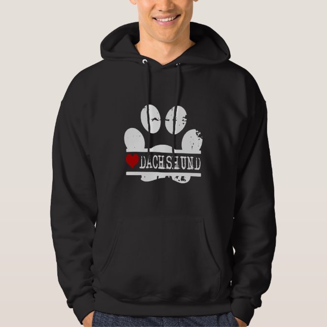 Sudadera Impresión de la hoja de perro de Dachshund (Anverso)
