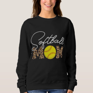 Sudadera Impresión de leopardo de la mamá de Softball