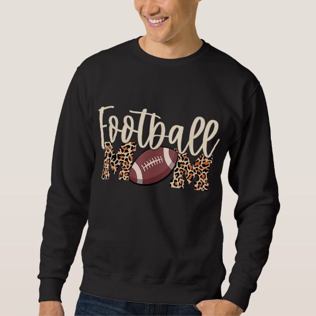 Sudadera Impresión de leopardo de la mamá del fútbol (Anverso)