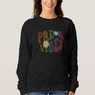 Sudadera Impresión de Leopardo PRE K VIBES Maestra Paz Amor