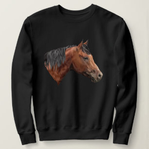 Sudadera Impresión de retrato de caballo Quarab