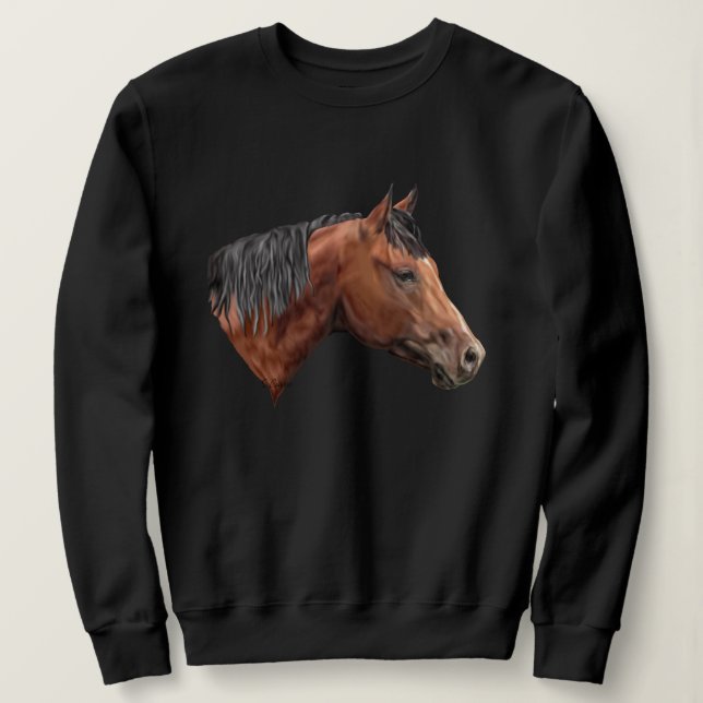 Sudadera Impresión de retrato de caballo Quarab (Anverso del diseño)
