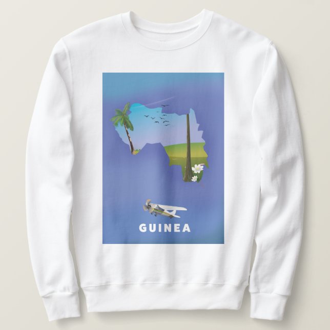 Sudadera Impresión del poster de esquí de Guinea Sudáfrica. (Anverso del diseño)