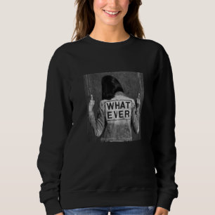 Sudadera Impresión en blanco y negro lo que sea que la muje