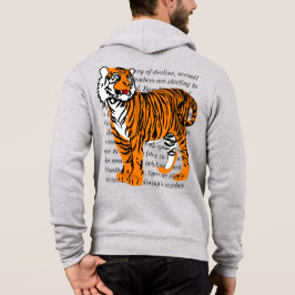 Sudadera Impresión moderna de tigre colorido con texto para
