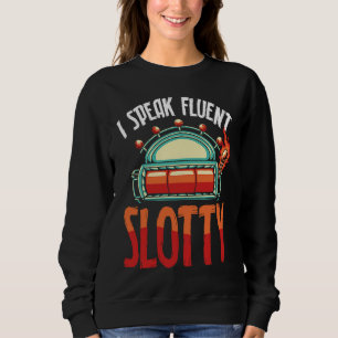 Sudadera Impresión posterior Hablo con fluidez Slotty Traga