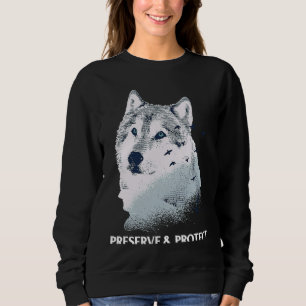 Sudadera Impresión posterior Preservar y Proteger lobos y m