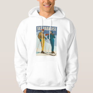 Sudadera Impresión vintage del paraíso de esquí