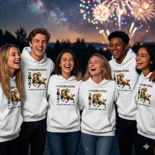 Sudadera Impresionante Año Chino de la Cabra de Fuego Dorad