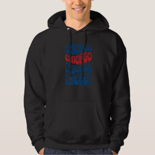 Sudadera Impresionante Chicago Illinois Groovy Retro
