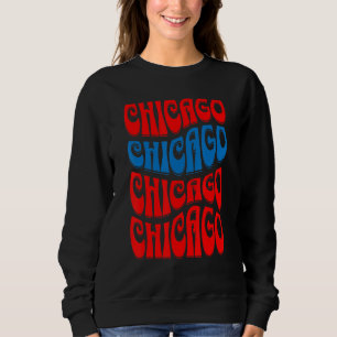 Sudadera Impresionante Chicago Illinois Groovy Retro Estilo
