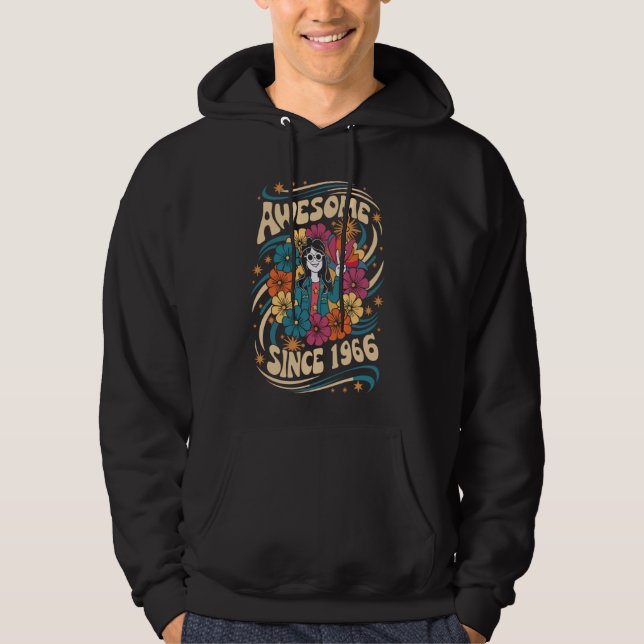 Sudadera Impresionante desde 1966 cumpleaños de Hippie Flow (Anverso)