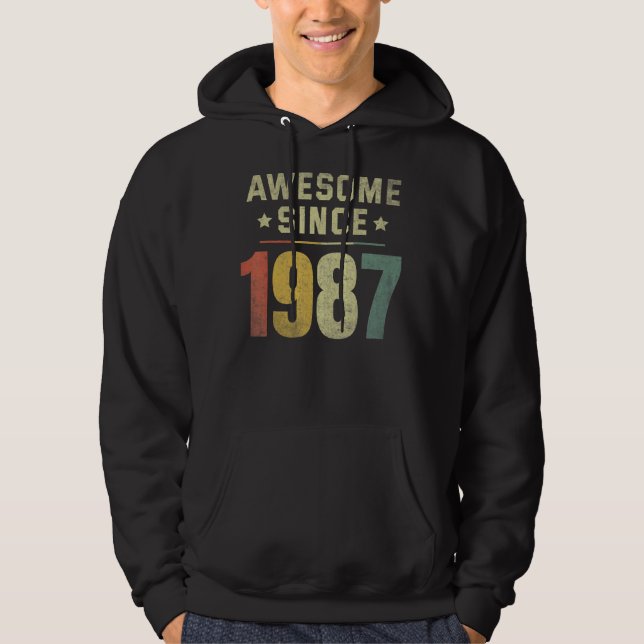 Sudadera Impresionante desde 1987 35 años Retro Hombres Muj (Anverso)