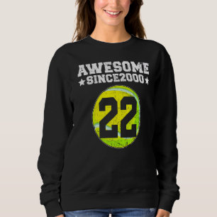 Sudadera Impresionante desde 2000 Tenis 22º cumpleaños 22 a