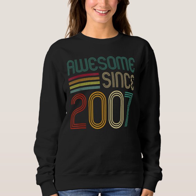 Sudadera Impresionante desde 2007 15º cumpleaños retro (Anverso)
