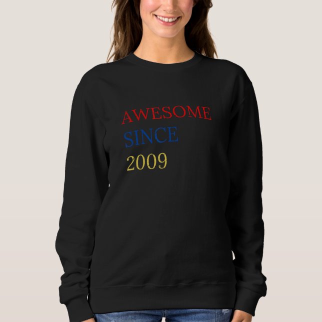Sudadera Impresionante desde 2009 Chicas de niños de cumple (Anverso)
