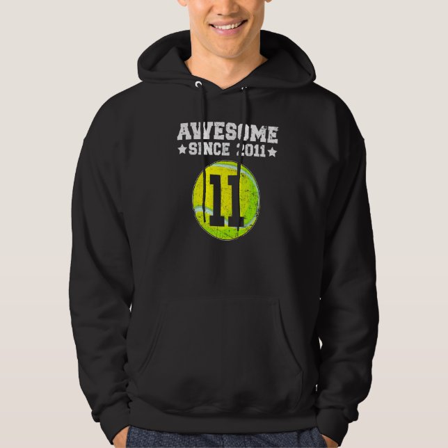 Sudadera Impresionante desde 2011 Tenis 11º cumpleaños 11 a (Anverso)