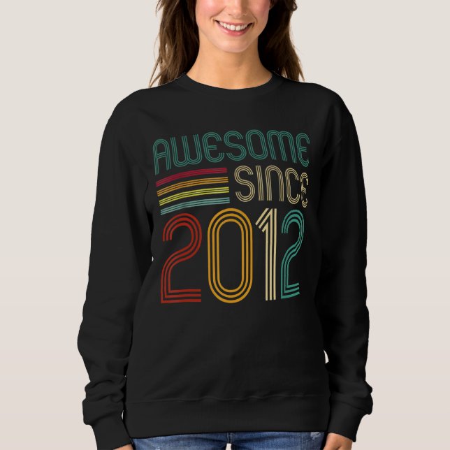Sudadera Impresionante desde 2012 10 cumpleaños retro (Anverso)