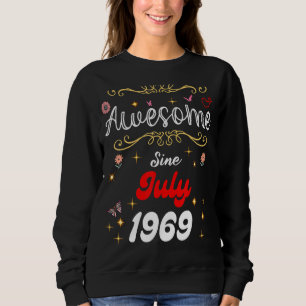 Sudadera Impresionante desde julio de 1969 Flores de cumple