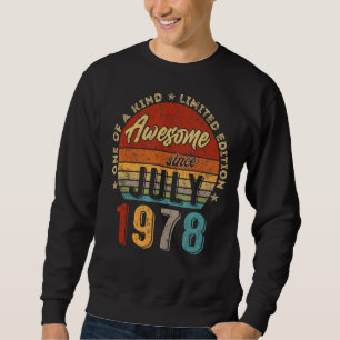 Sudadera Impresionante desde julio de 1978 Vintage 44 cumpl