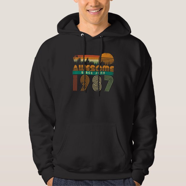 Sudadera Impresionante Desde Junio 1987 Cumpleaños Mes De N (Anverso)