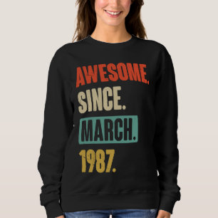 Sudadera Impresionante desde marzo de 1987 Cumpleaños 36 De