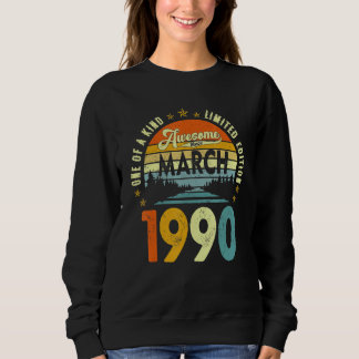 Sudadera Impresionante desde marzo de 1990 Vintage cumpleañ