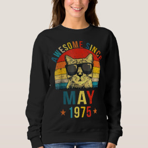 Sudadera Impresionante desde mayo de 1975 47º gato de cumpl