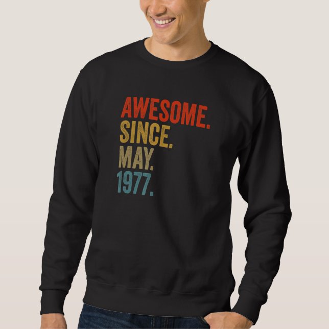 Sudadera Impresionante desde mayo de 1977 45º retro de cose (Anverso)