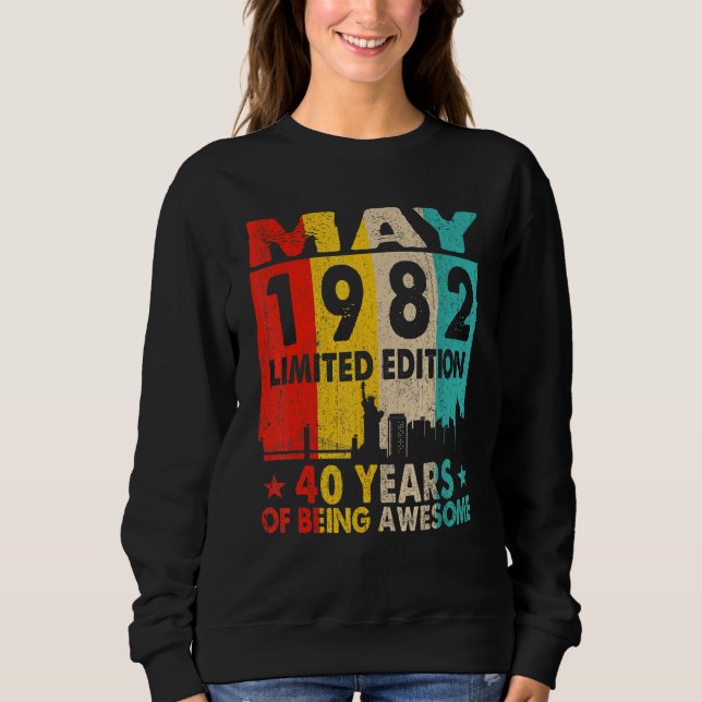 Sudadera Impresionante desde mayo de 1982 40º retro de cose (Anverso)