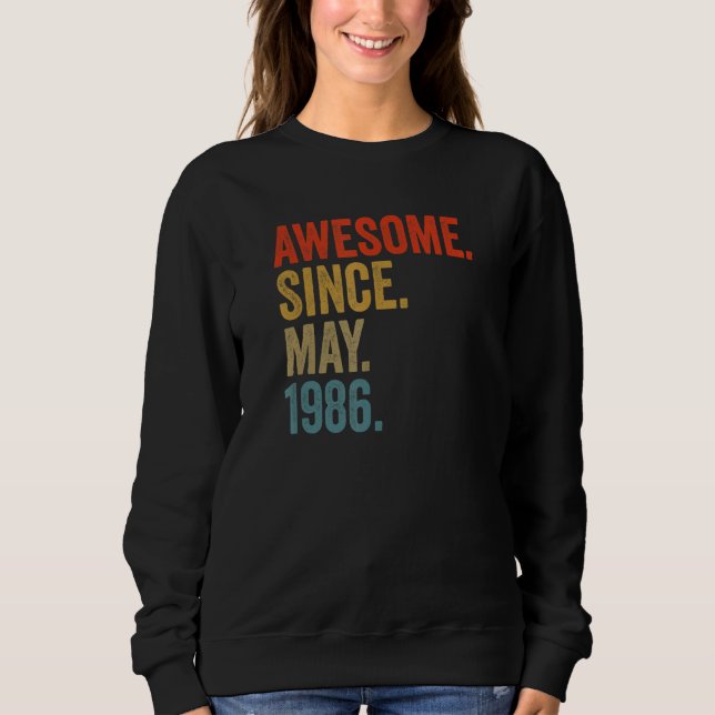 Sudadera Impresionante desde mayo de 1986 36º retro de cose (Anverso)