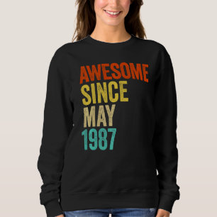 Sudadera Impresionante Desde Mayo De 1987 Vintage 35 Hombre