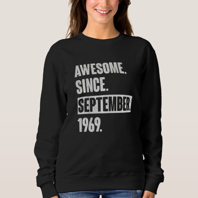 Sudadera Impresionante desde septiembre de 1969 53 años de  (Anverso)