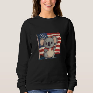 Sudadera Impresionante Koala con vestimenta de bandera esta