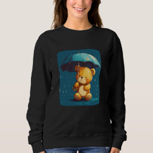 Sudadera Impresionante osito de peluche bajo paraguas para