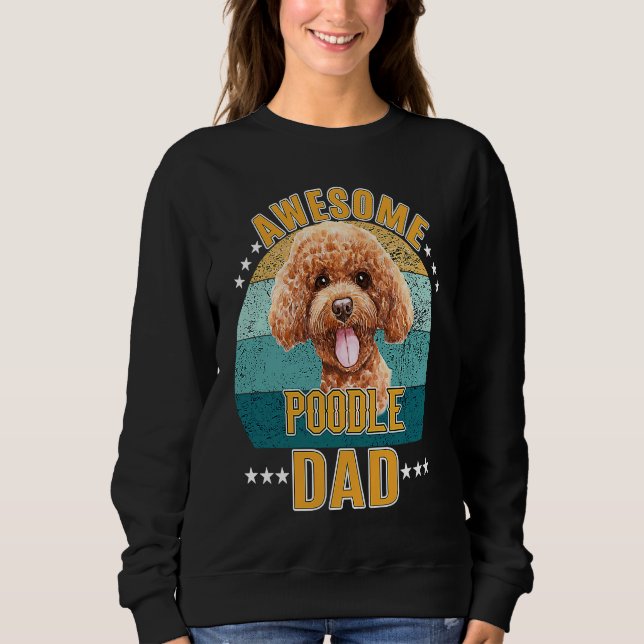 Sudadera Impresionante perro padre retro de caniche (Anverso)