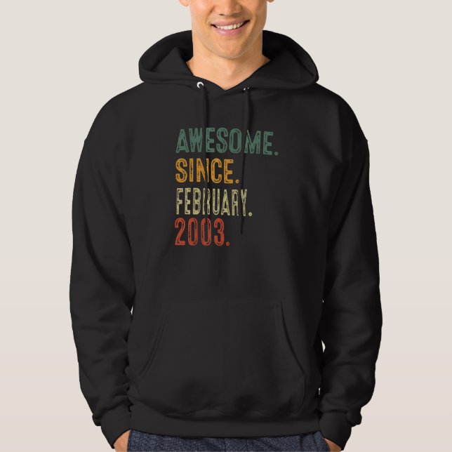 Sudadera Impresionante regalo de cumpleaños 20 desde febrer (Anverso)