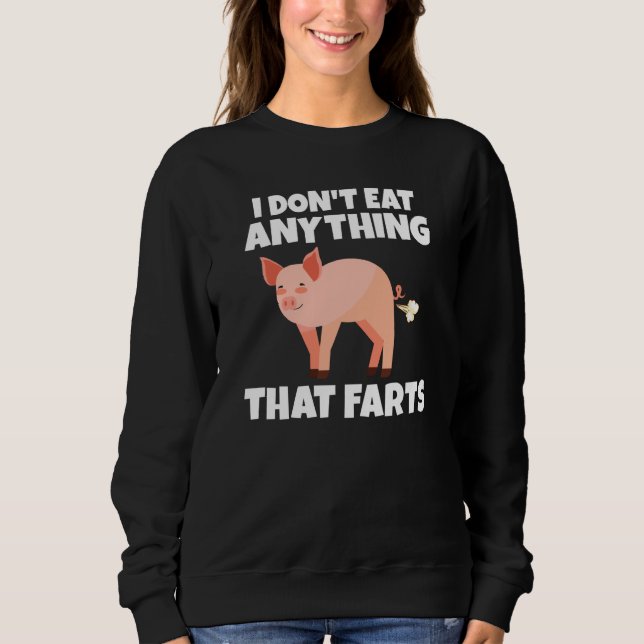 Sudadera Impreso atrás No como nada que se flatula Vegetari (Anverso)