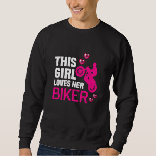 Sudadera Imprimir al dorso Esta chica ama a su motociclista