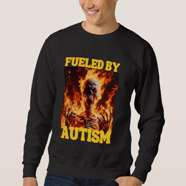 Sudadera Impulsado Por El Autismo Gracioso Cringe Duro Skel (Anverso)
